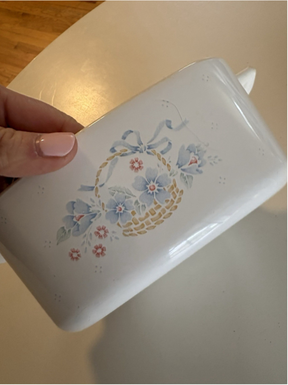 Vintage Corning Ware A-1 1/2-B 1.5Qt Blue Floral Casserole Dish